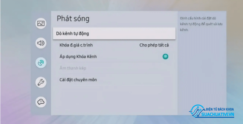 Dò lại kênh tự động Dò lại kênh tự động