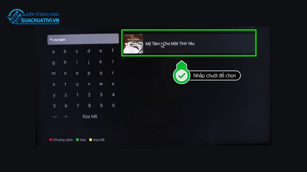 tivi không hiện bàn phím ảo